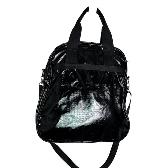 LeSportSac Black Shiny Vertical Overnighter Bag NWT detachable Strap - Picture 4 of 11